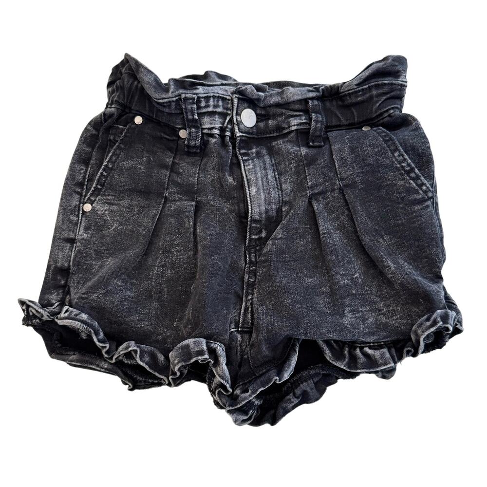 Joe's Jeans Acid Wash High Waist Denim Ruffle Paperbag Shorts 10